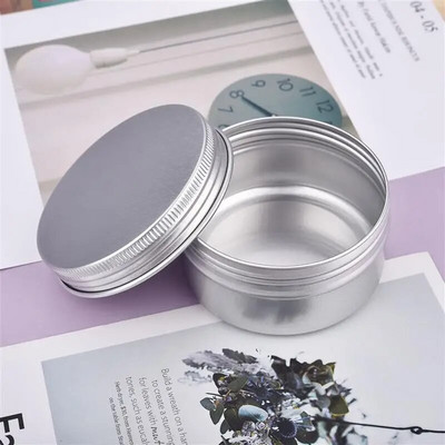 Alumiiniumist küünlapurgi täidis metallkonteiner Tühi kreem huulepalsam plekkkarbis juuksevahapott hõbedane purk 5/10/30/50/60/70/80/90 ml