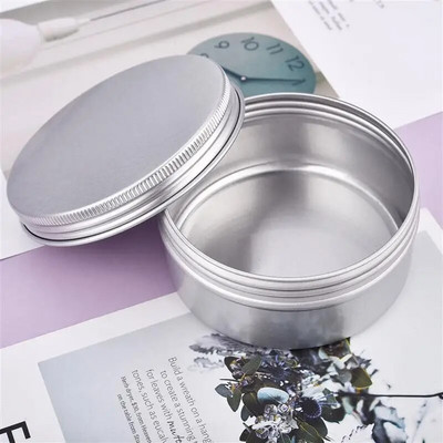 Alumiiniumist küünlapurgi täidis metallkonteiner Tühi kreem huulepalsam plekkkarbis juuksevahapott hõbedane purk 5/10/30/50/60/70/80/90 ml