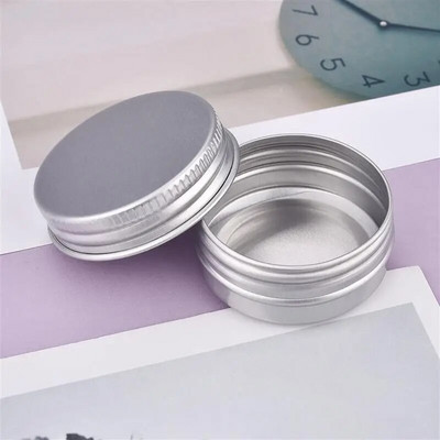 Alumiiniumist küünlapurgi täidis metallkonteiner Tühi kreem huulepalsam plekkkarbis juuksevahapott hõbedane purk 5/10/30/50/60/70/80/90 ml