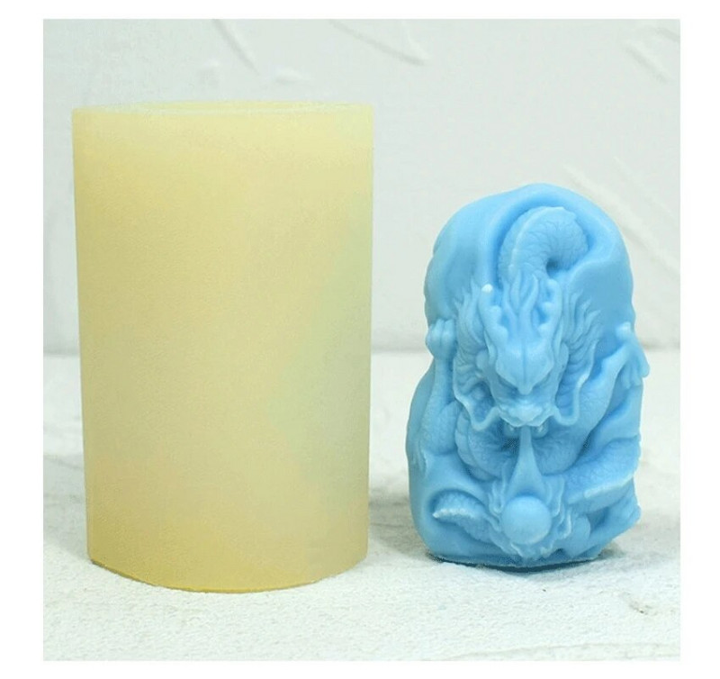 3D Uguns pūķa spļāvienu krelles Silikona sveču veidnes Epoksīda sveķu veidņu izgatavošana Piederumu izgatavošana vaska sveču māla kūku dekorēšanai