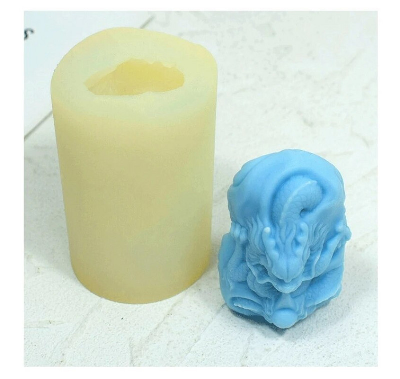 3D Uguns pūķa spļāvienu krelles Silikona sveču veidnes Epoksīda sveķu veidņu izgatavošana Piederumu izgatavošana vaska sveču māla kūku dekorēšanai