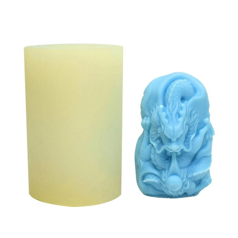 3D Uguns pūķa spļāvienu krelles Silikona sveču veidnes Epoksīda sveķu veidņu izgatavošana Piederumu izgatavošana vaska sveču māla kūku dekorēšanai