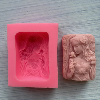 Flower Girl Soap Mold Fairy Handmade Soap Silicone Mold Craft Soap Candle Making Mold Kitchen DIY Fondant Cake Mould
