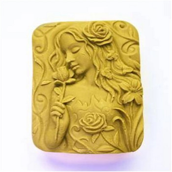 Форма за сапун Flower Girl Fairy Ръчно изработена силиконова форма за сапун Craft Mull за правене на свещи от сапун Кухня Направи си сам Форма за торта с фондан