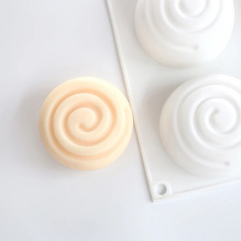 Кръгла Whirlpool силиконова форма за сапун 2 кухини Мус форма за торта Ръчно изработени форми за сапун Направи си сам занаятчийска форма