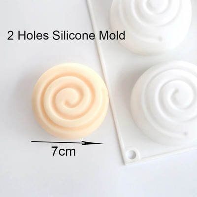 Apaļa Whirlpool silikona ziepju veidne, 2 dobumi, putu kūkas veidne ar rokām gatavotas ziepju veidnes DIY amatniecības veidne