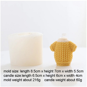 Направи си сам 3D сладък плетен пуловер Шапка Силиконова форма за правене на ароматизирани свещи Ръчно изработен сапун Кухненски инструменти Форма за украса на коледна торта