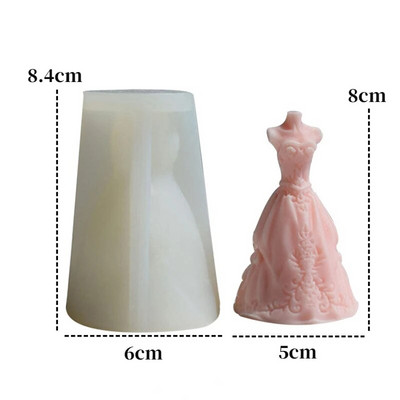 Νέας γενιάς Νυφικό Νυφικό Καλούπι σιλικόνης Τρισδιάστατο Φόρεμα Κερί Εργαλείο Παραγωγής Ρητίνης Γύψου DIY Σετ ψησίματος σοκολάτας πάγου