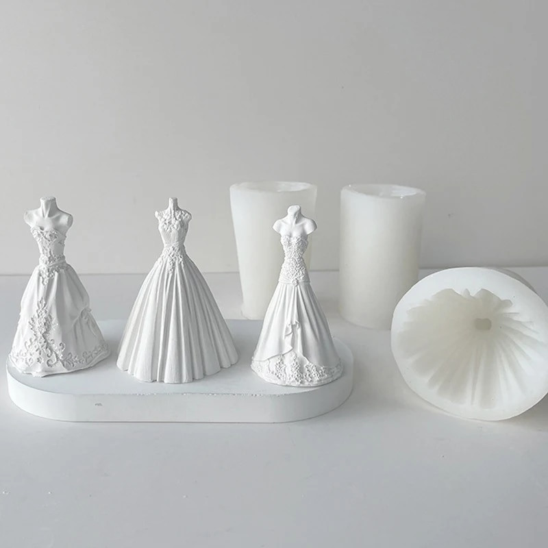 Νέας γενιάς Νυφικό Νυφικό Καλούπι σιλικόνης Τρισδιάστατο Φόρεμα Κερί Εργαλείο Παραγωγής Ρητίνης Γύψου DIY Σετ ψησίματος σοκολάτας πάγου