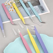 Nerūsējošā tērauda pincetes DIY palīglīdzekļi roku konta izgatavošanai roņu vaska rotaslietas inkrustācijas dimanta krāsošana skropstu pincete