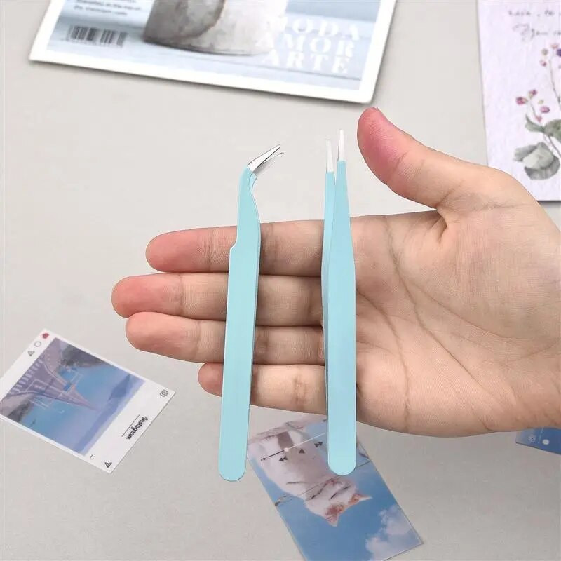 Nerūsējošā tērauda pincetes DIY palīglīdzekļi roku konta izgatavošanai roņu vaska rotaslietas inkrustācijas dimanta krāsošana skropstu pincete