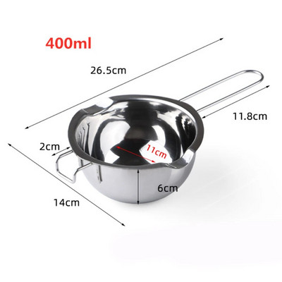 Lonac od nehrđajućeg čelika za topljenje voska s dugom ručkom DIY Mirisna svijeća Sapun Čokoladni maslac Alat za ručno izrađene sapune Neprianjajuće Jednostavno čišćenje