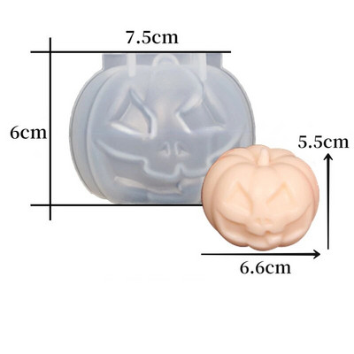 Skull Pumpkin Head sērija Silikona sveču veidne DIY Helovīna šausmu tēma Skulptūra Epoksīda ģipša ziepju izgatavošanas rīks mājas dāvanai