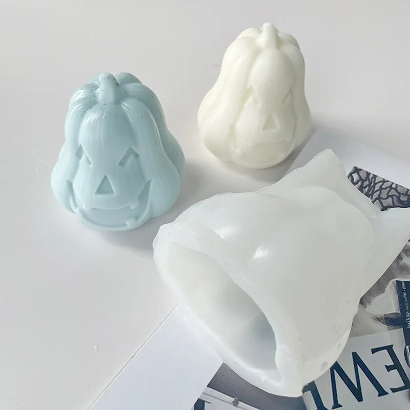 Skull Pumpkin Head sērija Silikona sveču veidne DIY Helovīna šausmu tēma Skulptūra Epoksīda ģipša ziepju izgatavošanas rīks mājas dāvanai
