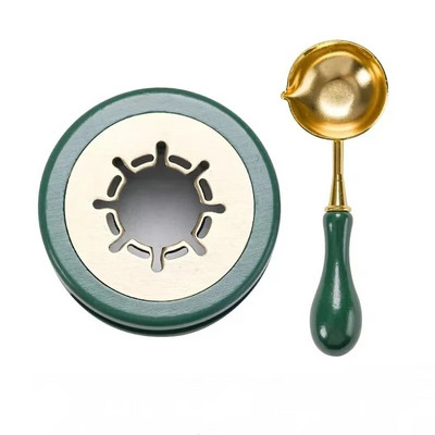 Viaszolvadék égő Rózsaszín Kék Zöld Vintage fa tömítő viasz kemence kanál Mini olvasztó sütő bélyegkészítő eszköz Barkács kiegészítő