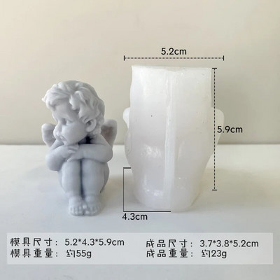 3D mazs eņģelis svece, silikona pelējums, kas vēlas meitene aromterapijas ģipša ziepju sveķu veidne DIY šokolādes ledus cepšanas rīks mājas dāvana