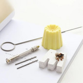 Ģipša perforatora adatas manuālā urbjmašīna ar diviem urbjmašīnas iegultiem vaska serdi, DIY aromātisks sveču perforators instruments sveču izgatavošanai