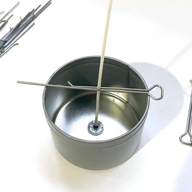 10 db rozsdamentes acél gyertyatartók Kanóc központosító eszköz Szerszámok Kanóc kapcsok gyertyakészítő eszközökhöz 11cm