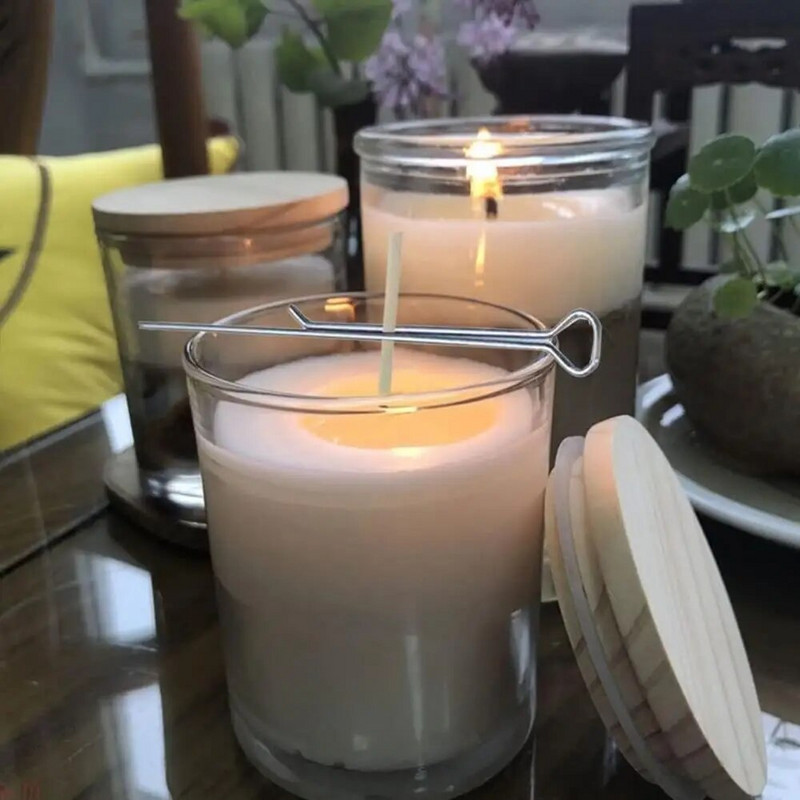 10 db rozsdamentes acél gyertyatartók Kanóc központosító eszköz Szerszámok Kanóc kapcsok gyertyakészítő eszközökhöz 11cm