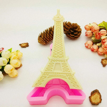 Силиконова форма за Париж Айфеловата кула, 3D форма за шоколадов фондан за украса на торта „направи си сам“, форма за мини сапунена смола от полимерна глина