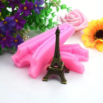 Καλούπι σιλικόνης Paris Eiffel Tower, τρισδιάστατη φόρμα σοκολάτας για DIY διακόσμηση κέικ, Μίνι φόρμα πηλού από ρητίνη πολυμερούς σαπουνιού
