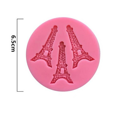 Parīzes Eifeļa torņa silikona veidne, 3D šokolādes veidne kūku dekorēšanai, mini ziepju sveķu polimēru māla veidne