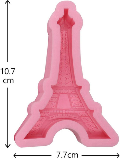 Parīzes Eifeļa torņa silikona veidne, 3D šokolādes veidne kūku dekorēšanai, mini ziepju sveķu polimēru māla veidne