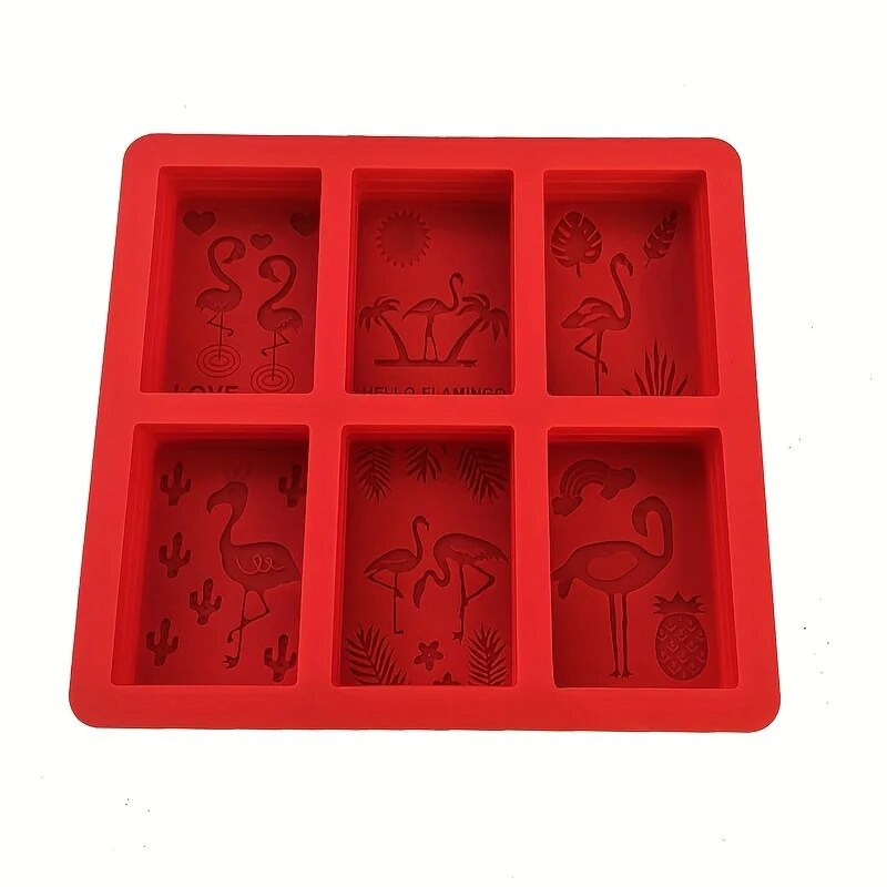 1-osaline reljeefne flamingoseepi valmistamise tööriist silikoonist ristkülikukujuline seebivorm kommikoogi küpsetusvorm