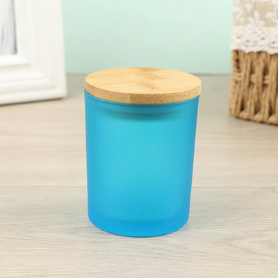 200ml Krāsains stikla sveču krūze ar koka vāku aromātiska sveču burka mājas DIY aromātisko sveču krūzes