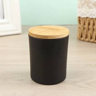 200ml Krāsains stikla sveču krūze ar koka vāku aromātiska sveču burka mājas DIY aromātisko sveču krūzes