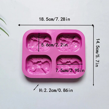 Форма за сапун с 4 кухини Angel Силиконова ръчно изработена форма за приготвяне на сапун Направи си сам Ароматерапевтична гипсова форма Форма за сапун с етерично масло