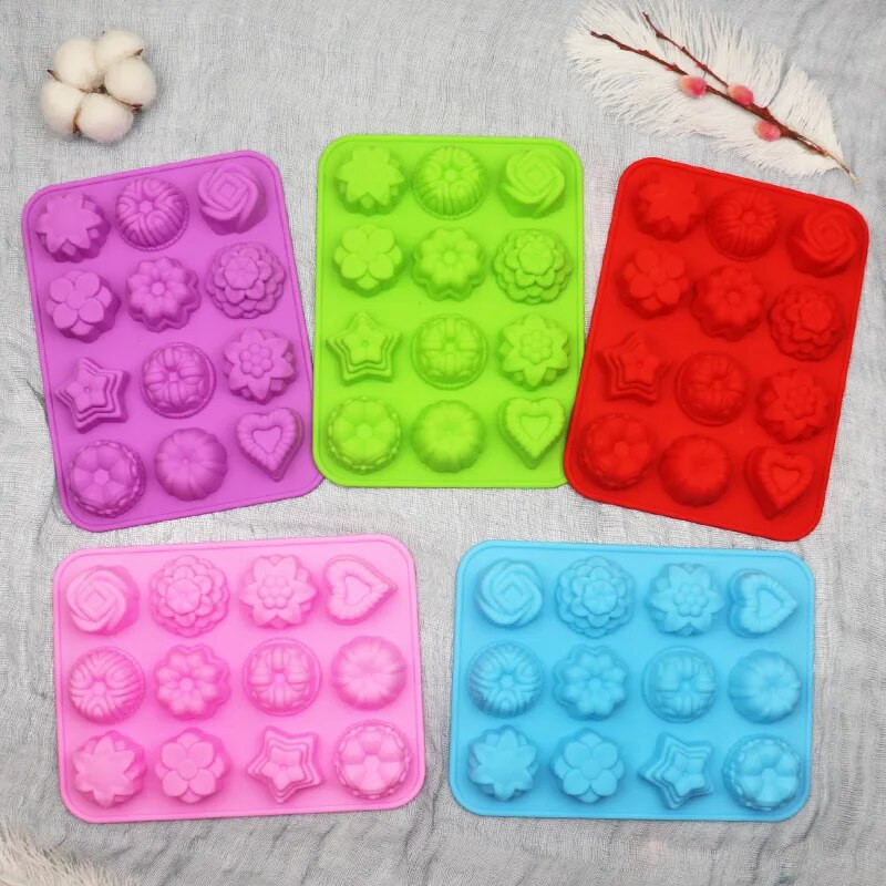 1 бр. Форма за печене на торта Силиконова форма във формата на цвете Направи си сам ръчно изработени форми за сапун за свещи Форма за печене на торта Форми за сапун Кухненски инструменти
