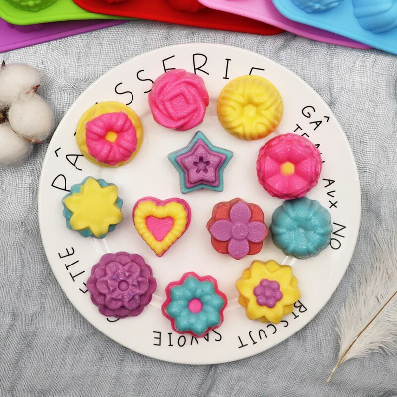 1 бр. Форма за печене на торта Силиконова форма във формата на цвете Направи си сам ръчно изработени форми за сапун за свещи Форма за печене на торта Форми за сапун Кухненски инструменти