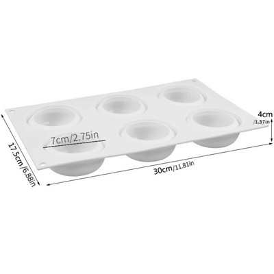 6 kerek menetes lyuk alakú szilikon szappan forma, 3d kenyér Mousse tortaforma tészta sütőforma tortadíszítéshez