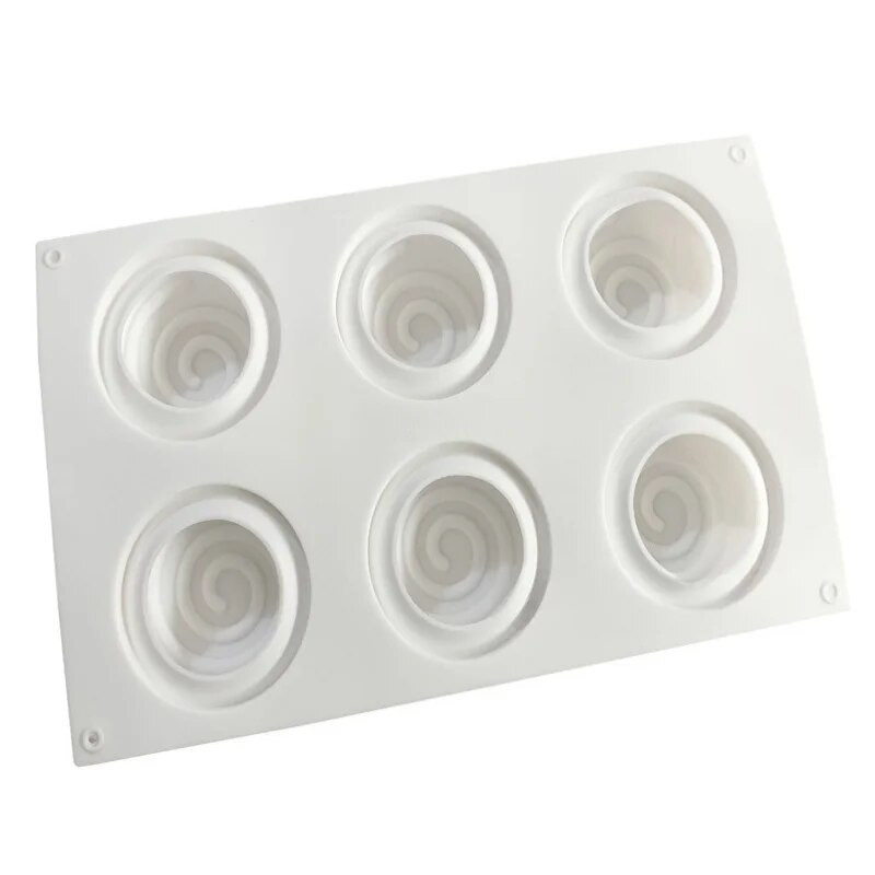 6 kerek menetes lyuk alakú szilikon szappan forma, 3d kenyér Mousse tortaforma tészta sütőforma tortadíszítéshez