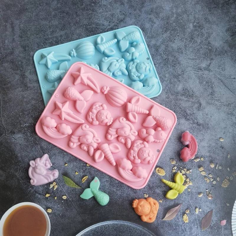 Vienradža formas rokām gatavotas ziepju silikona veidnes kūkas dekorēšanas rīki pudiņa cepumu ziepju veidnes ziepju šokolādes veidnēm