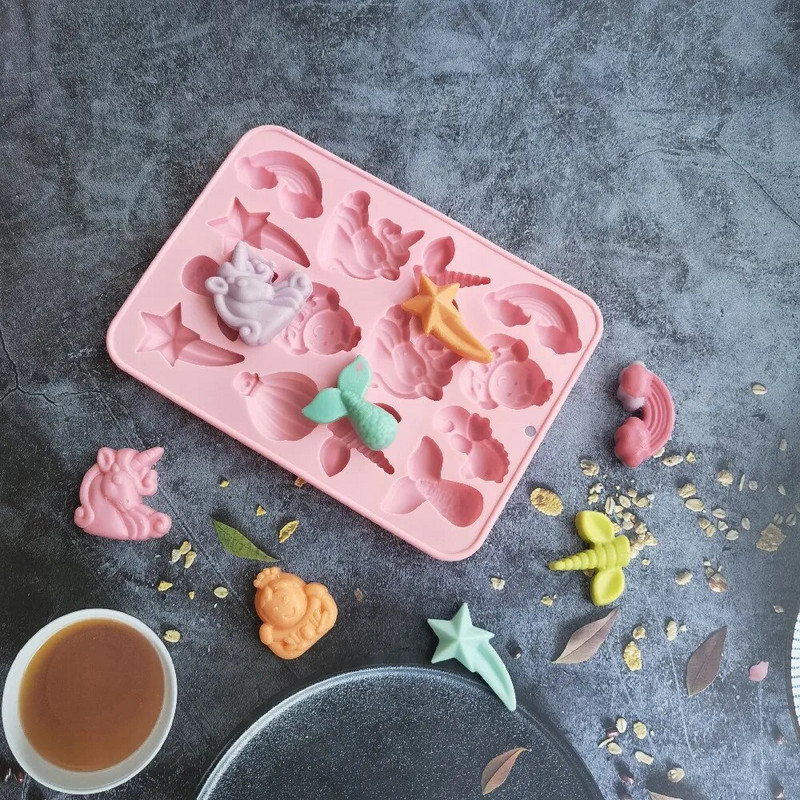 Vienradža formas rokām gatavotas ziepju silikona veidnes kūkas dekorēšanas rīki pudiņa cepumu ziepju veidnes ziepju šokolādes veidnēm