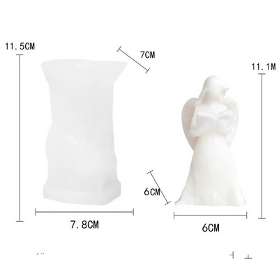 3D Holding Grāmata Eņģelis Svece Silikona Veidne DIY Aromterapija Ģipša Rotājumi Rotaslietas Epoksīda abrazīvi