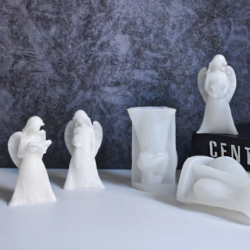 3D Holding Grāmata Eņģelis Svece Silikona Veidne DIY Aromterapija Ģipša Rotājumi Rotaslietas Epoksīda abrazīvi