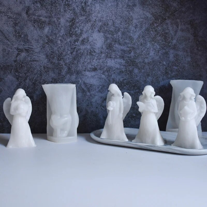 3D Holding Grāmata Eņģelis Svece Silikona Veidne DIY Aromterapija Ģipša Rotājumi Rotaslietas Epoksīda abrazīvi