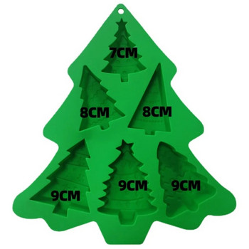 Χριστουγεννιάτικο δέντρο πολλαπλών κοιλοτήτων Καλούπι σιλικόνης για σαπούνι DIY Wave Layer Star Plant Ρητίνη Κρυστάλλινο Κερί Καλούπι σοκολάτας Διακόσμηση κέικ δίσκου πάγου