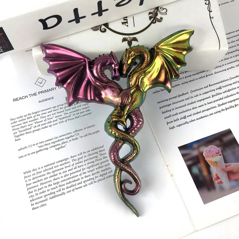 Lovers Dragon Ornament Epoksīda sveķu veidne DIY Sienu rotājumi Piekaramie rotājumi Puse Trīsdimensiju Love Dragon Silikona veidne
