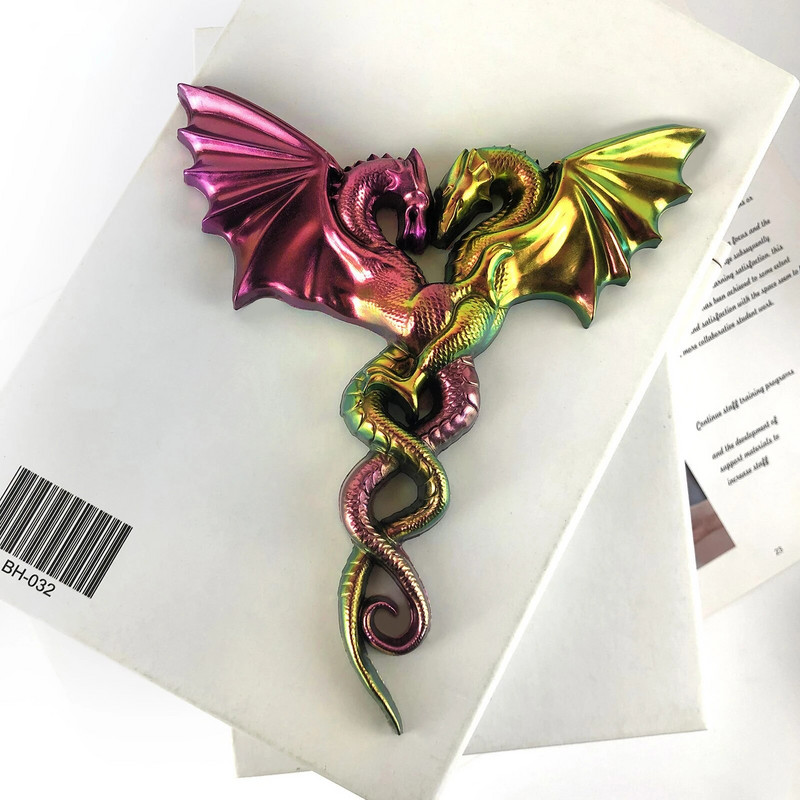 Lovers Dragon Ornament Epoksīda sveķu veidne DIY Sienu rotājumi Piekaramie rotājumi Puse Trīsdimensiju Love Dragon Silikona veidne