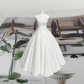 Νυφικό Νυφικό Καλούπι σιλικόνης 3D Φόρεμα Κερί Εργαλείο παραγωγής ρητίνης γύψου DIY Σετ ψησίματος σοκολάτας πάγου