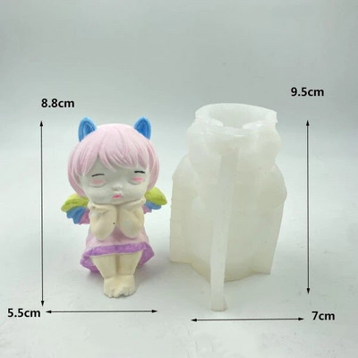 Jauna jauka eņģeļu meitene silikona veidne DIY aromterapijas ģipša epoksīda izgatavošanas komplekts roku ziepju šokolādes kūkas cepšanas rīks rakstāmgalda dekorēšana