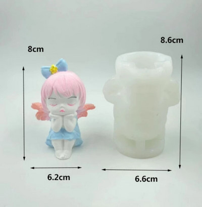 Jauna jauka eņģeļu meitene silikona veidne DIY aromterapijas ģipša epoksīda izgatavošanas komplekts roku ziepju šokolādes kūkas cepšanas rīks rakstāmgalda dekorēšana