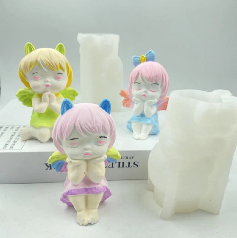 Jauna jauka eņģeļu meitene silikona veidne DIY aromterapijas ģipša epoksīda izgatavošanas komplekts roku ziepju šokolādes kūkas cepšanas rīks rakstāmgalda dekorēšana