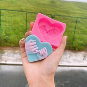 Naujas „pasidaryk pats“ rankomis silikono muilo formos gimtadienio torto dekoravimui kepimo įrankis 3D Love Heart šokoladinių sausainių žvakių gaminimo rinkinys