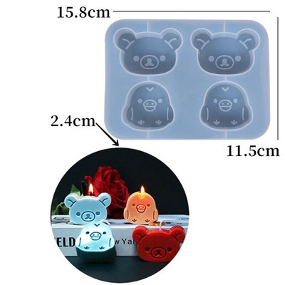 3D Animal Tiantuan sērijas aromātiskā svece, silikona veidne, ar rokām gatavota ziepju ģipša sveķu dekorēšana, veidne svētku ballītei dāvanu veidne