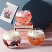 350ml Στρογγυλό σχήμα Creative Diy Candle Empty Cups Clear Bottle Γυάλινα Βαζάκια Χειροποίητα Επιδόρπιο Αρωματικά Κεριά Γυάλινα Άδεια Βαζάκια